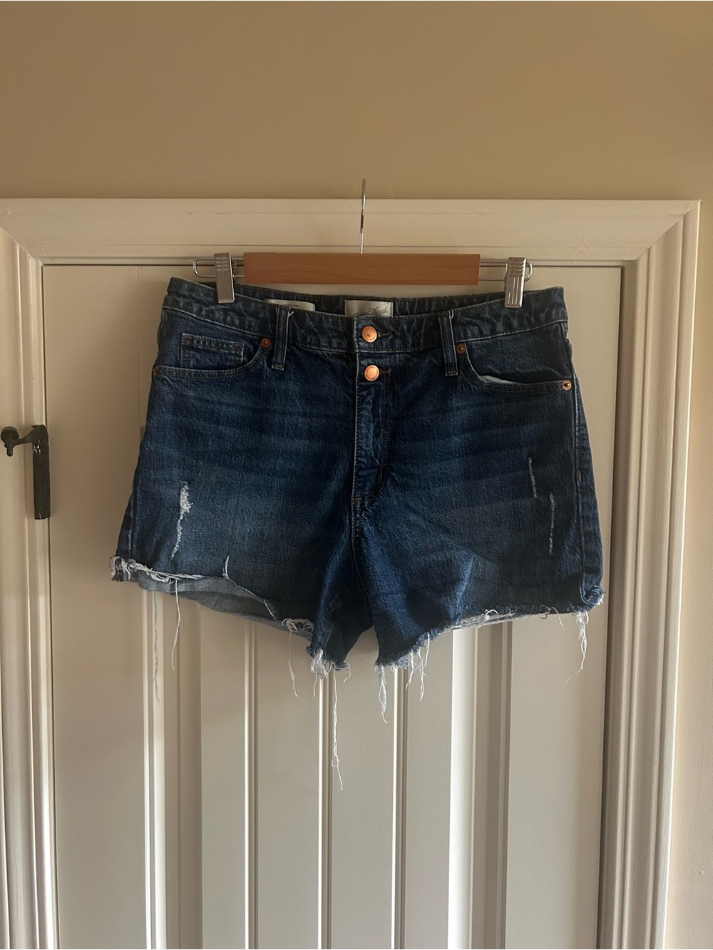 Universal Thread Dark Indigo Frayed Denim Shorts